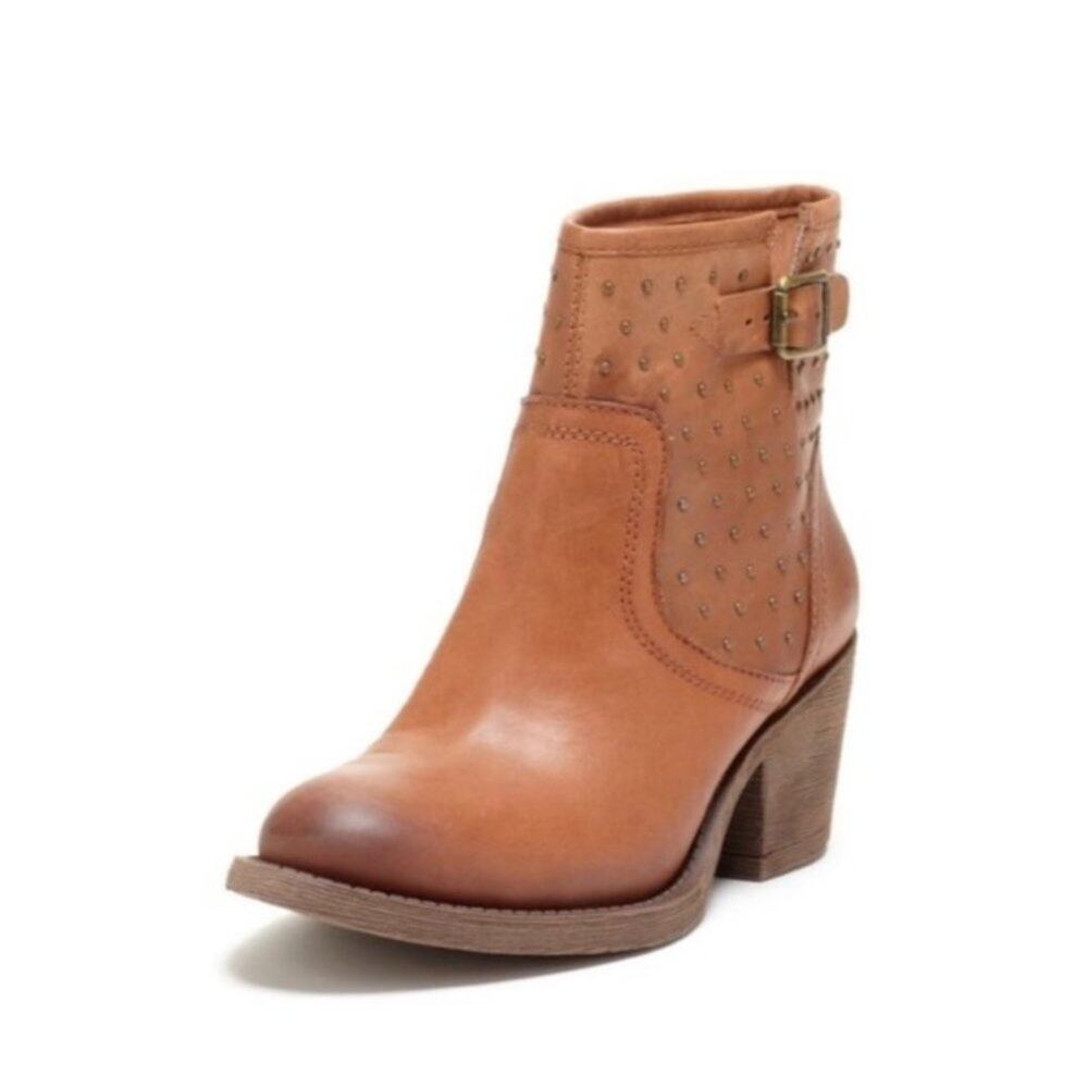 Lucky Brand Butler Studded Tan Leather Boots